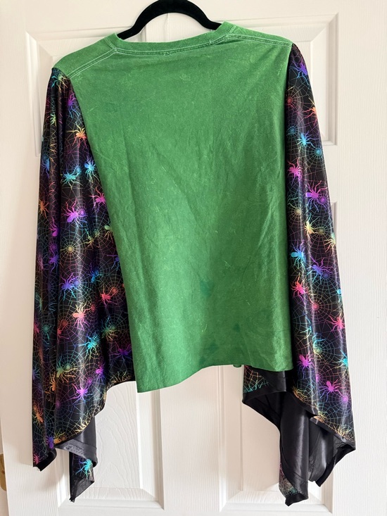 Custom Upcycled Nightmare Before Christmas Kimono Poncho Spider Web Sleeves Top - Picture 5 of 5